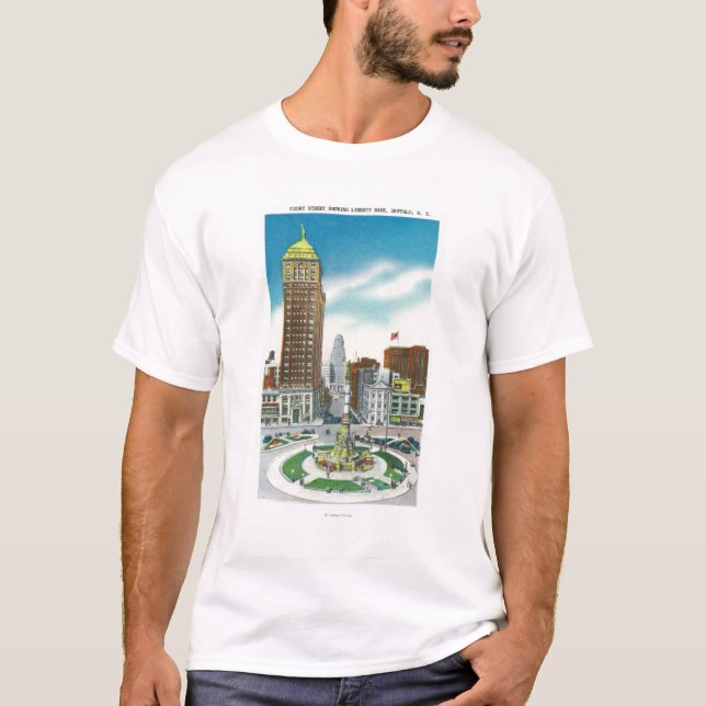 Gerichts-Straßen-Ansicht von Freiheits-Bank Gbd T-Shirt (Vorderseite)