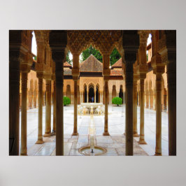 Gerichtshof der Löwen, Alhambra, Spanien - Poster