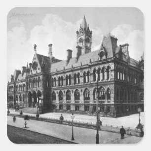 Gerichtssitzungs-Gerichte, Manchester, c.1910 Quadratischer Aufkleber