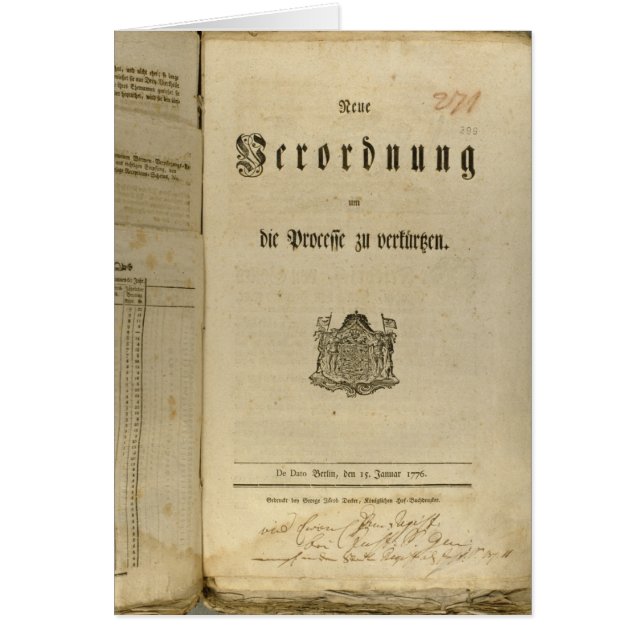 Gerichtsverfahren von 1776 (Vorne)