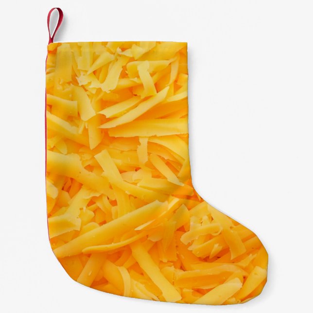 geriebener Cheddar-Käse Kleiner Weihnachtsstrumpf (Vorderseite)