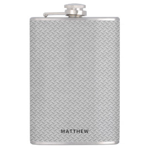 Gerillter Silber-Metall-Look Flachmann