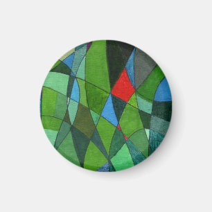 Geringe Krümmung in coolen Grüntönen und roten Akz Magnet