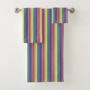 Geringe Regenbogenstreifen Badhandtuch Set
