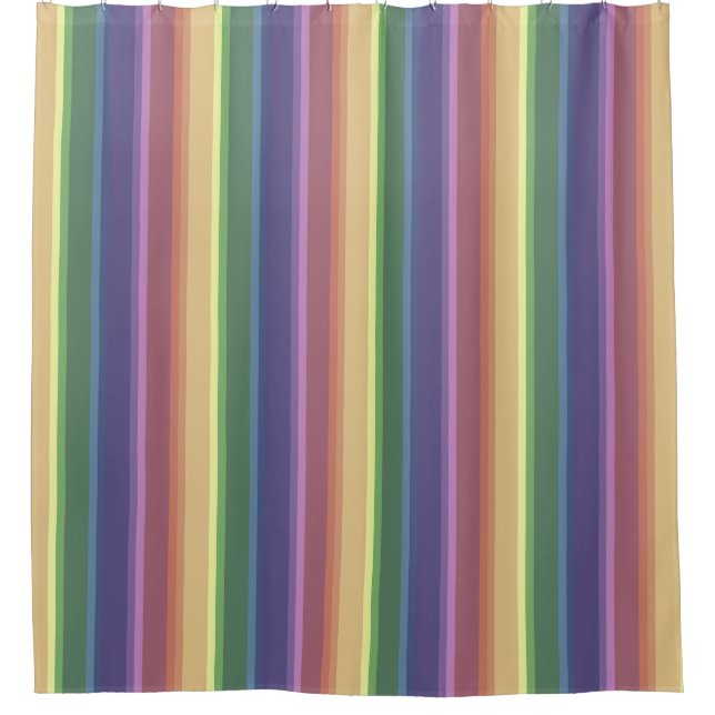 Geringe Regenbogenstreifen Duschvorhang (Vorderseite)