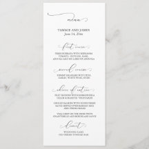 Geringes Elegance Wedding Menu