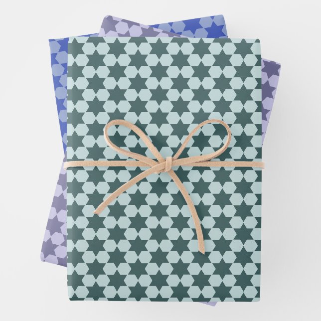 Geringfügige sechseckige Sterne geometrisch Geschenkpapier Set (Beispiel)