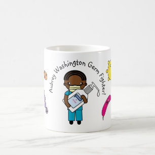 Germ Fighter Niedlicher Afroamerikaner Personalisi Kaffeetasse