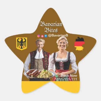 German Bavarian Restaurants Food Lovers Stern-Aufkleber