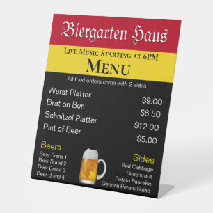 German Biergarten Oktoberfest Menu Sockelschild