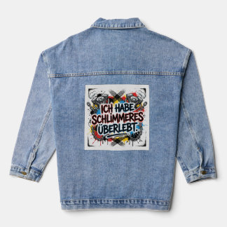 German biker quote – colorful graffiti jeansjacke