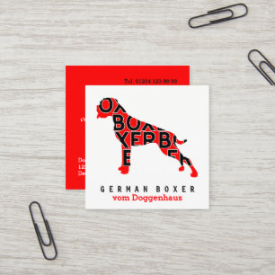 German Boxer Business Cards Quadratische Visitenkarte