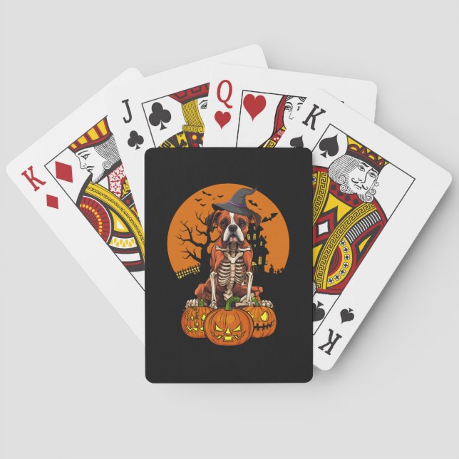 German Boxer Dog Halloween Spielkarten (Rückseite)