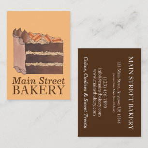 German Chocolate Cake Slice Bake Shop Koch Visitenkarte