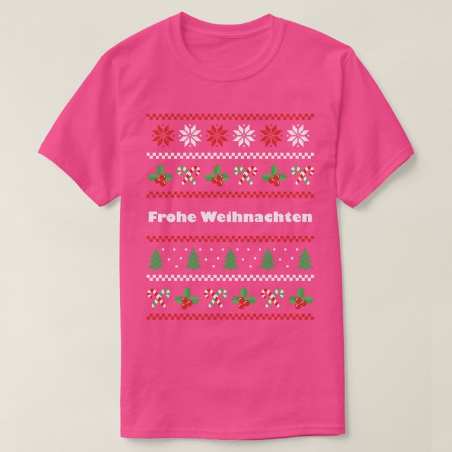 German Christmas Frohe Weihnachten T-Shirt (Design vorne)