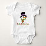 German Christmas Snowman Baby Strampler<br><div class="desc">Deutscher Weihnachtsschneemann für Kinder. Sage "Frohe Weihnachten" auf Deutsch mit diesem niedlichen, Cartoon Schneemann. Frohe Weihnachten! Ideal für einen deutschen Sohn oder eine deutsche Tochter oder als Geschenk für ein spezielles deutsches Kind.</div>