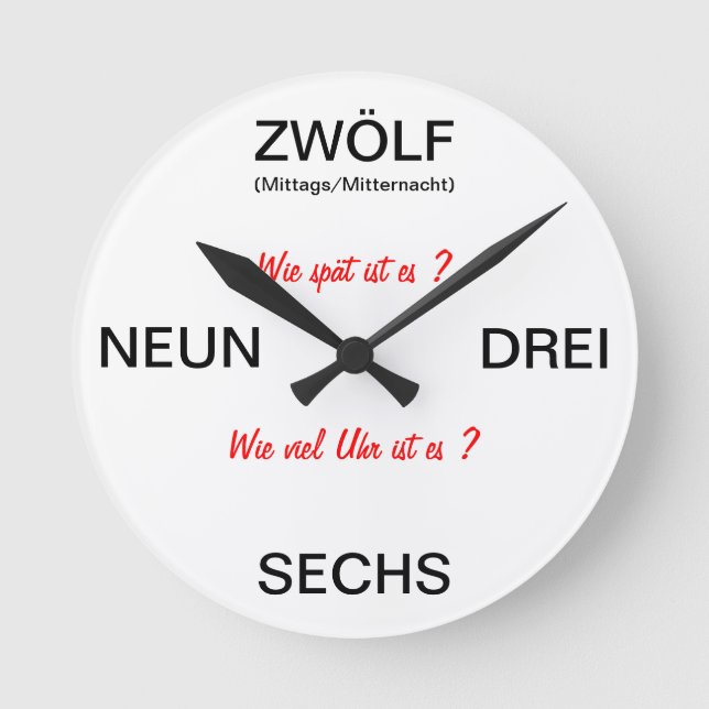 GERMAN CLOCK - ZAGOOO RUNDE WANDUHR (Vorderseite)