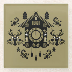 German Cucko Clock Weihnachten Glasuntersetzer