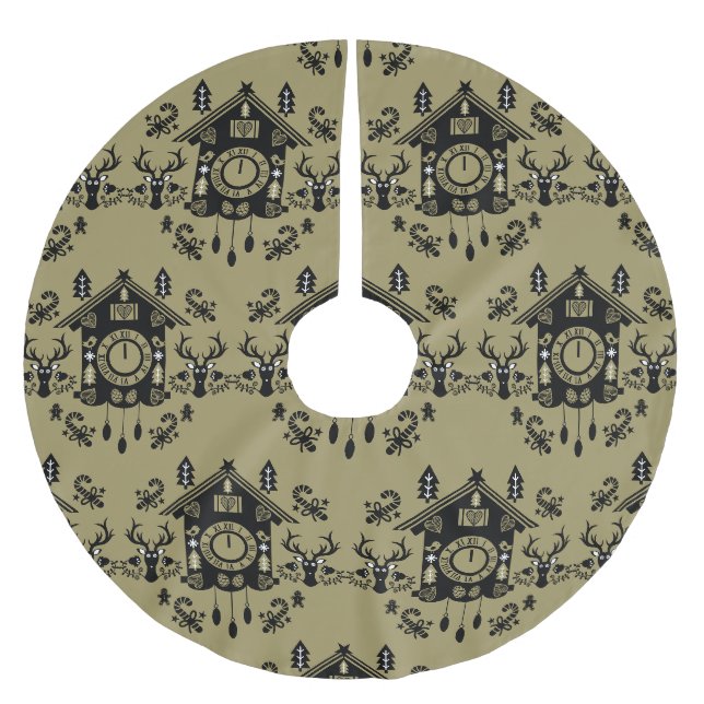 German Cucko Clock Weihnachten Polyester Weihnachtsbaumdecke (Vorderseite)
