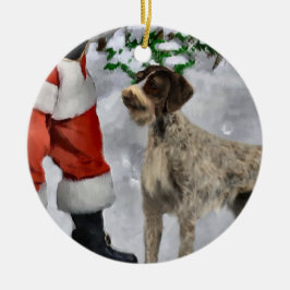 German Drahthaar Pointer Christmas Geschenke Keramikornament