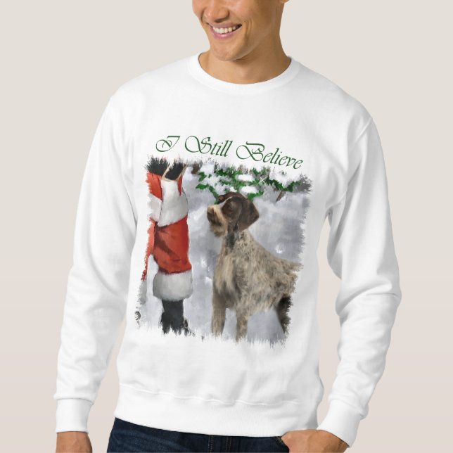 German Drahthaar Pointer Christmas Geschenke Sweatshirt (Vorderseite)