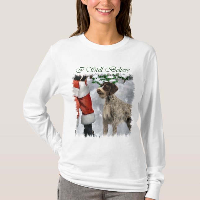 German Drahthaar Pointer Christmas Geschenke T-Shirt (Vorderseite)
