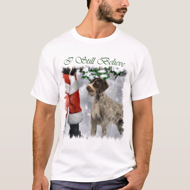 German Drahthaar Pointer Christmas Geschenke T-Shirt (Vorderseite)