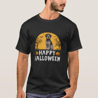 German Drahthaar Pointer Dog Happy Halloween Koste T-Shirt