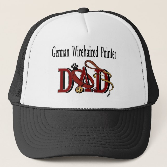 German Drahthaar Pointer Vater Hat Truckerkappe (Vorderseite)