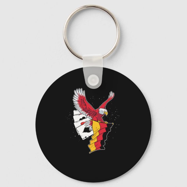 German Eagle Playing Cards Poker Casino Gambler Gi Schlüsselanhänger (Vorderseite)