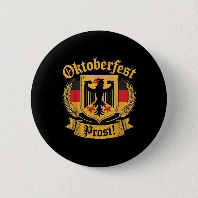 German Eagle Prost Vintages Bier Festival Outfit Button (Vorderseite)
