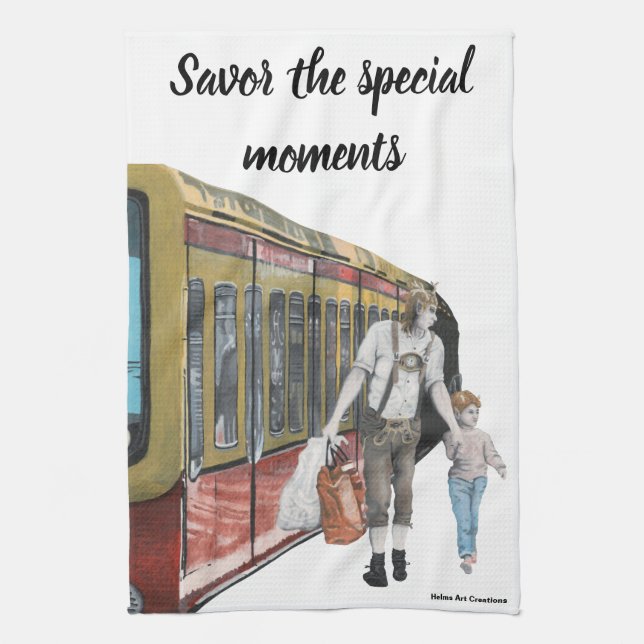 German Elf Berlin Shopping Fantasy Kittuch Geschirrtuch (Vertikal)