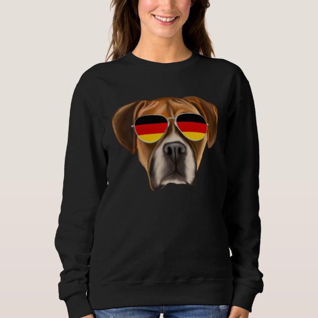 German Flag Boxer Dog Germany Pocket Sweatshirt (Vorderseite)