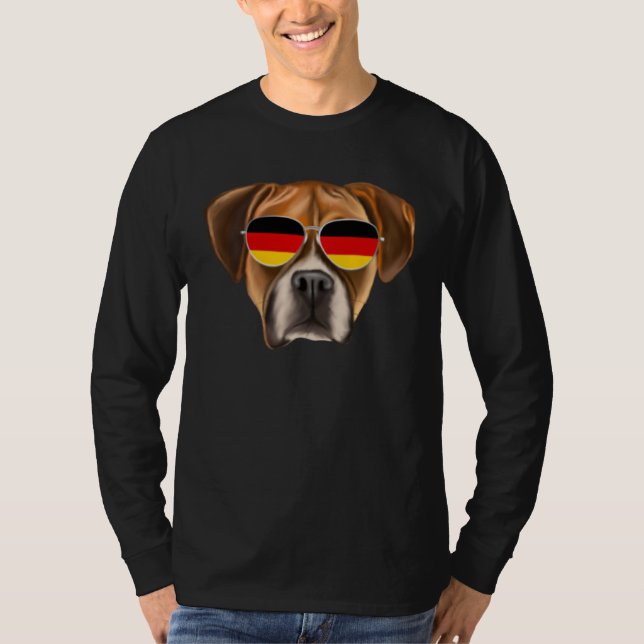 German Flag Boxer Dog Germany Pocket T-Shirt (Vorderseite)