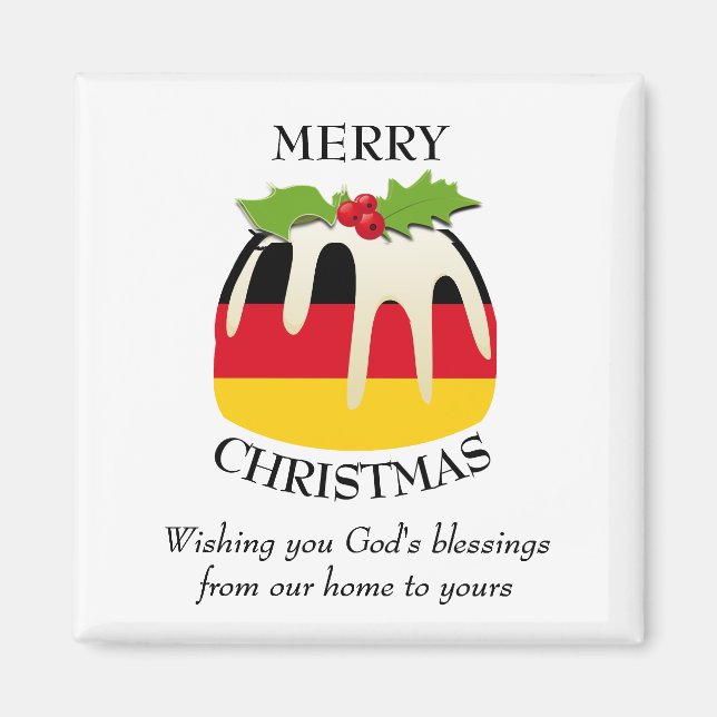 GERMAN FLAG Christmas Pudding Magnet (Devant)