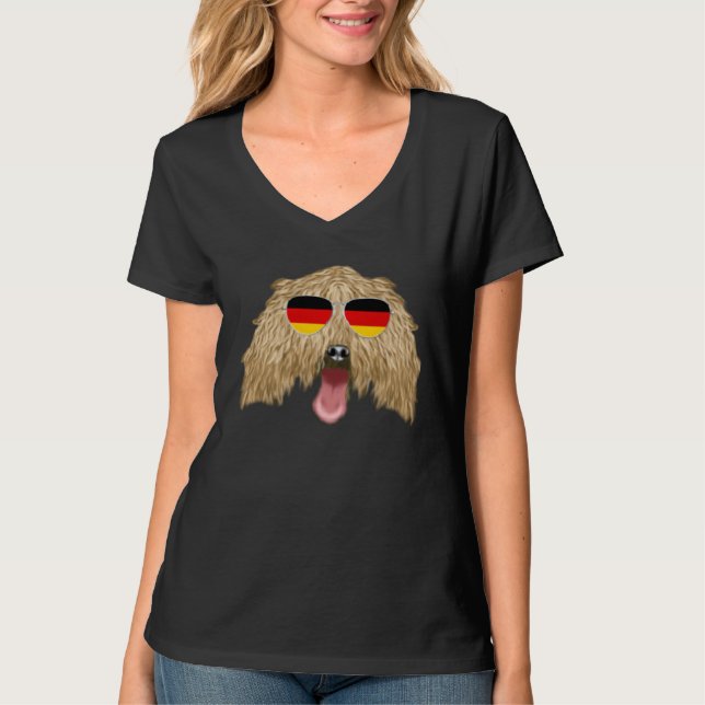 German Flag Komondorok Dog Germany Pocket T-Shirt (Vorderseite)