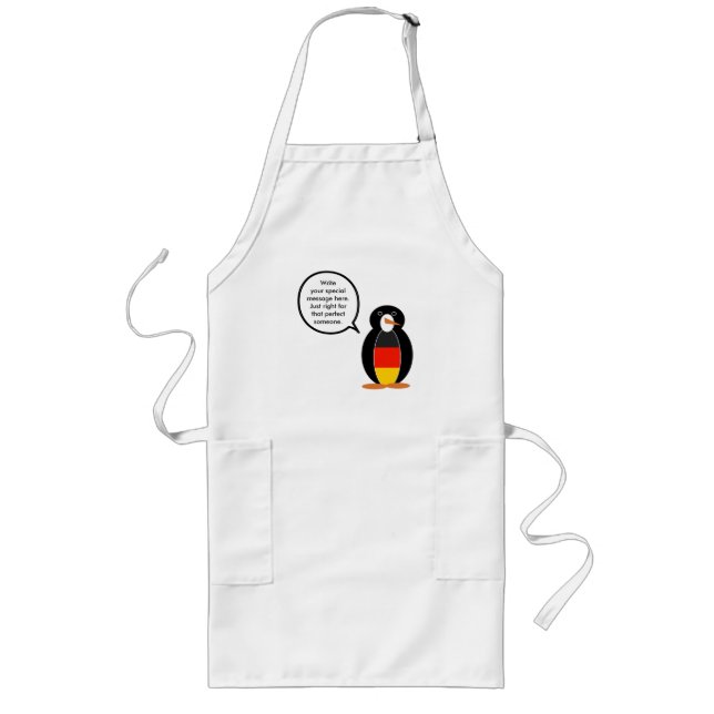 German Flag Talking Mr Penguin Lange Schürze (Vorne)