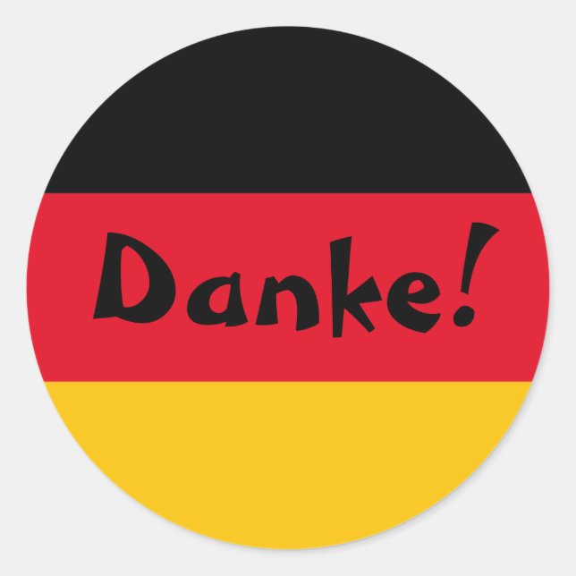 German Flag Vielen Dank für Ihr Interesse Runder Aufkleber (Vorderseite)