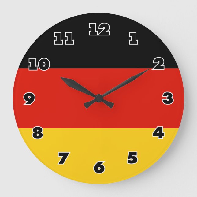 German flag wall clock - Deutschland Große Wanduhr (Vorderseite)