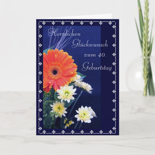 German: Happy 40th / 50th... birthday Karte (Vorderseite)