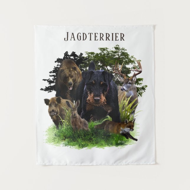 German Hunting Terrier (Jagdterre) Wandteppich (Vorderseite)