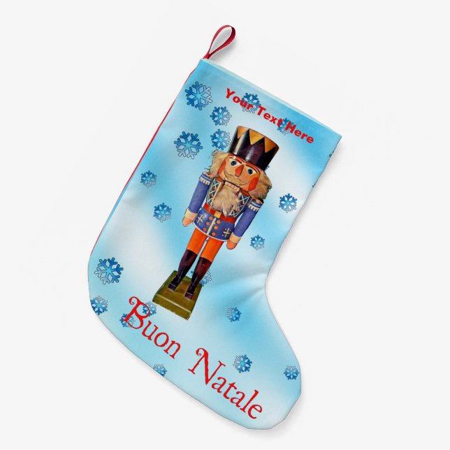German Nutcracker - Buon Natale Kleiner Weihnachtsstrumpf (Vorderansicht (hängend))
