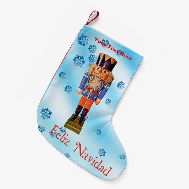 German Nutcracker - Feliz Navidad Kleiner Weihnachtsstrumpf (Vorderansicht (hängend))