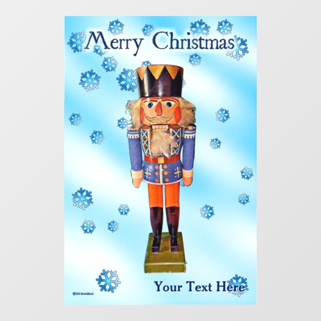 German Nutcracker - Frohe Weihnachten Fensteraufkleber (Blatt)