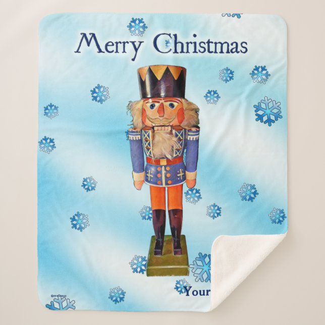 German Nutcracker - Frohe Weihnachten Sherpadecke (Vorderseite)