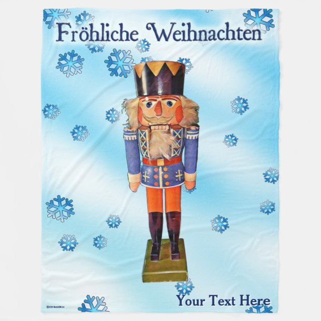 German Nutcracker - Fröhliche Weihnachten Fleecedecke (Vorderseite)