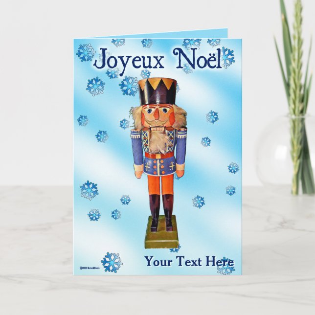 German Nutcracker - Joyeux Noël Karte (Vorderseite)