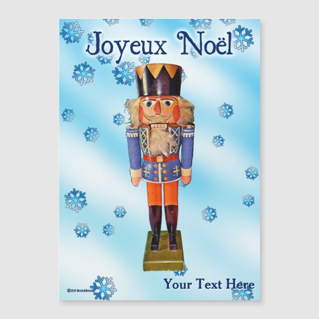 German Nutcracker - Joyeux Noël Magnetkarte (Vorderseite)