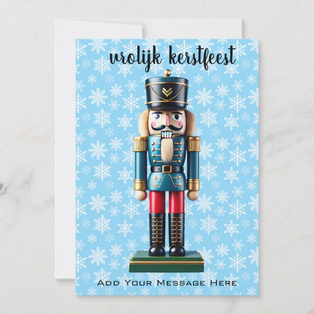 German Nutcracker - Vrolijk kerstest Custom Feiertagskarte (Vorderseite)