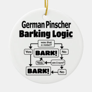 German Pinscher Barking Logic Keramik Ornament